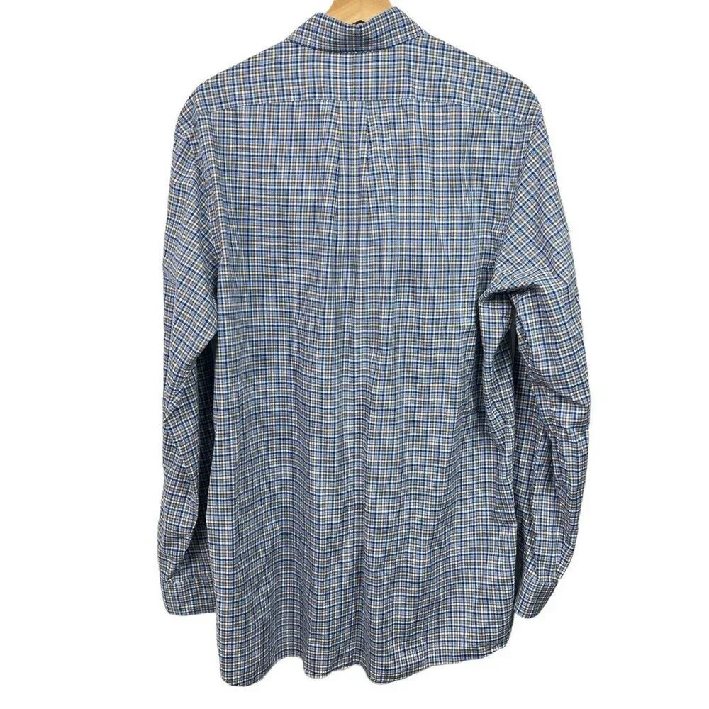 Ralph Lauren Blue Multicolor Button Down Dress Shirt Sz Large Stretch Cotton - Picture 2 of 7